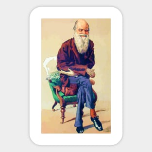 Charles Darwin vector drawing Sticker